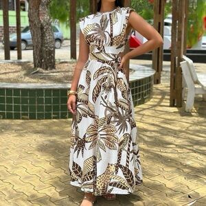 FARM Rio Amazonia Leaf Print Midi Dress Size S